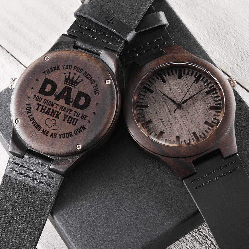 DAD Engraved Message Wooden Watch- a Gift for Dad/Fathers.