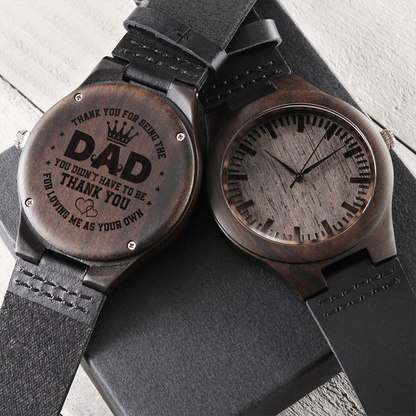 DAD Engraved Message Wooden Watch- a Gift for Dad/Fathers.