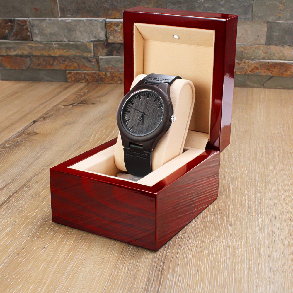 DAD Engraved Message Wooden Watch- a Gift for Dad/Fathers.