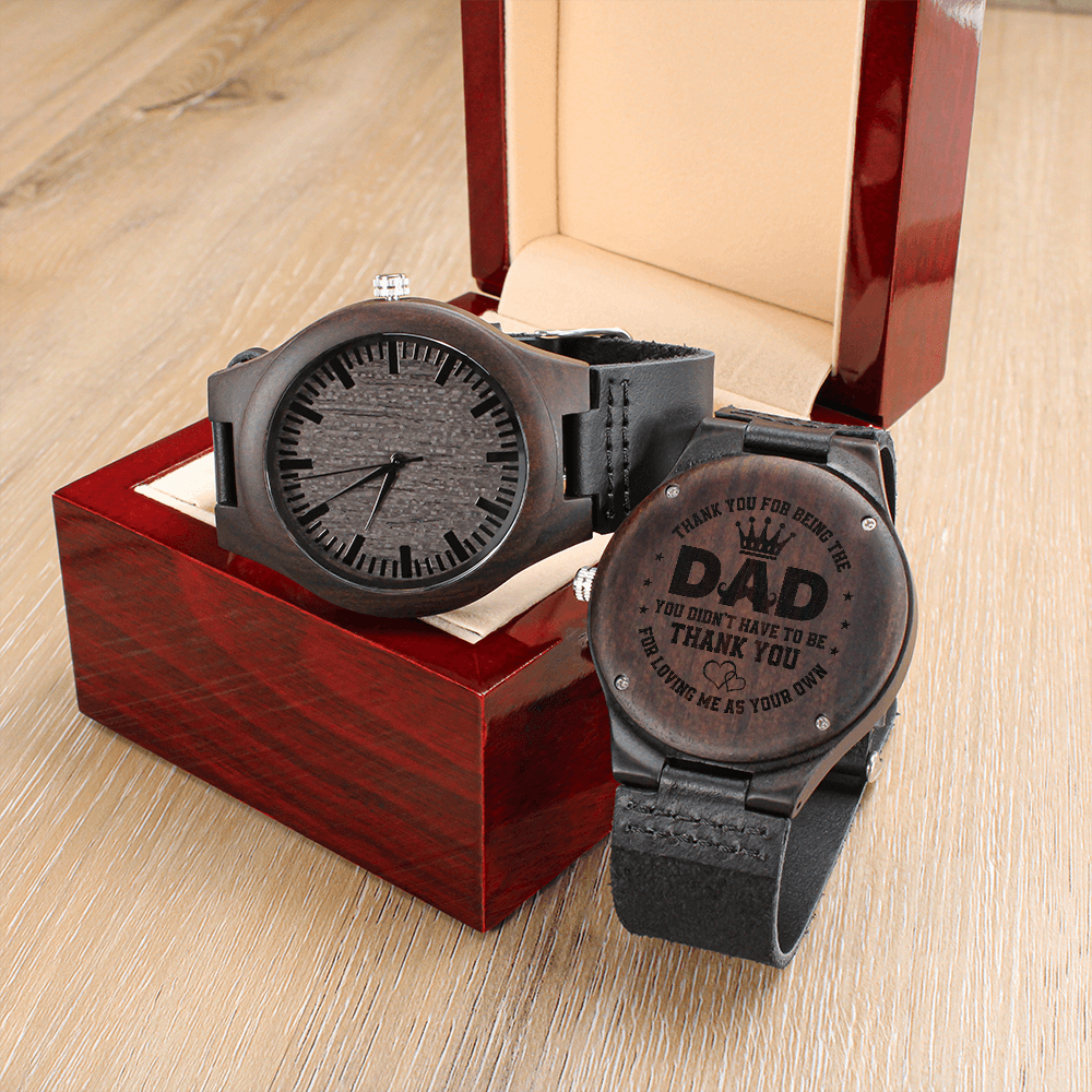 DAD Engraved Message Wooden Watch- a Gift for Dad/Fathers.