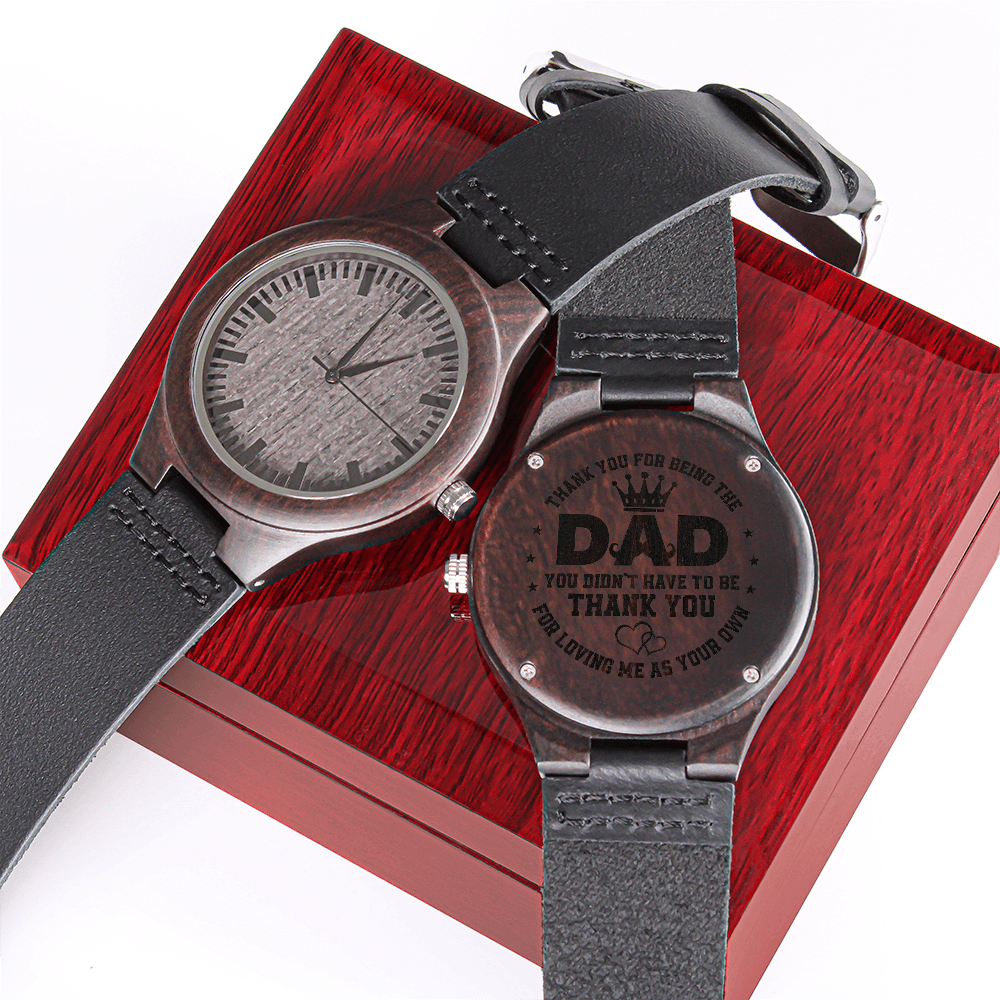 DAD Engraved Message Wooden Watch- a Gift for Dad/Fathers.
