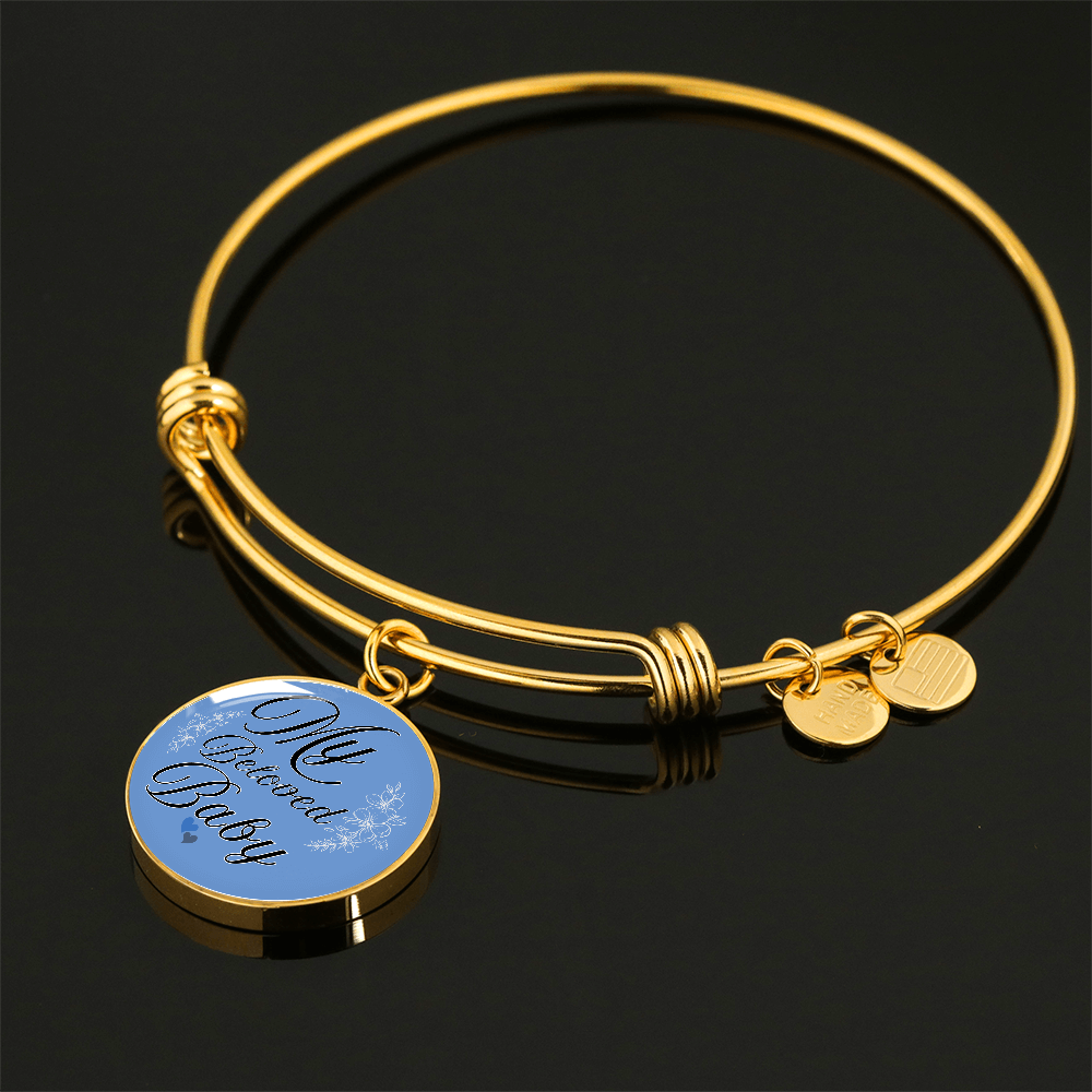Personalized ''My Beloved Baby'' Circle Engraving Bangle- a Gift for a Mother/Wife.