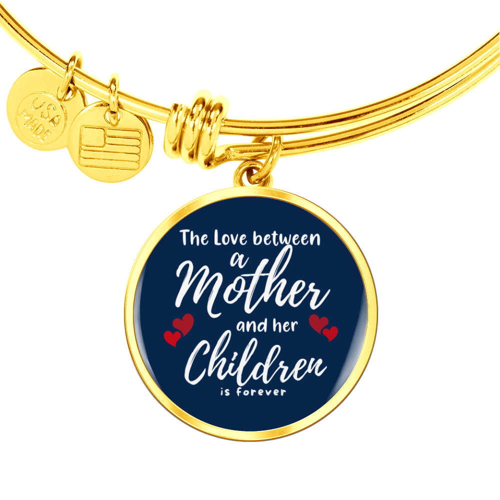 Personalized Mother and her Children Heart Bangle- for a Mother/Wife.