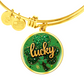 Personalized ''Lucky'' Circle Engraving Bangle- a Gift for Daughter/Wife/Mothers.