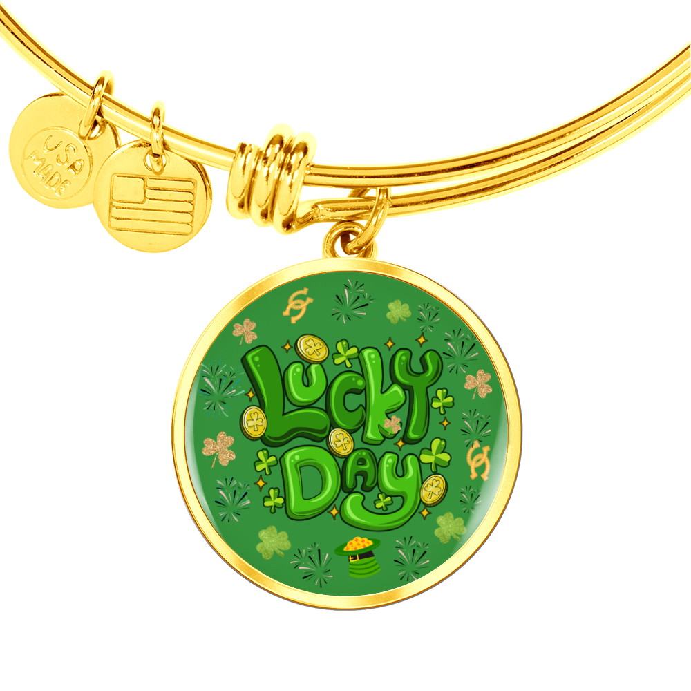 Personalized ''Lucky Day'' Circle Engraving Bangle- a Gift for Daughter/Wife/Mothers.
