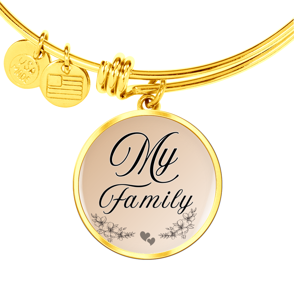 My Family Luxury Circle Bangle a Gift for a Soulmate/Daughter/Mother.