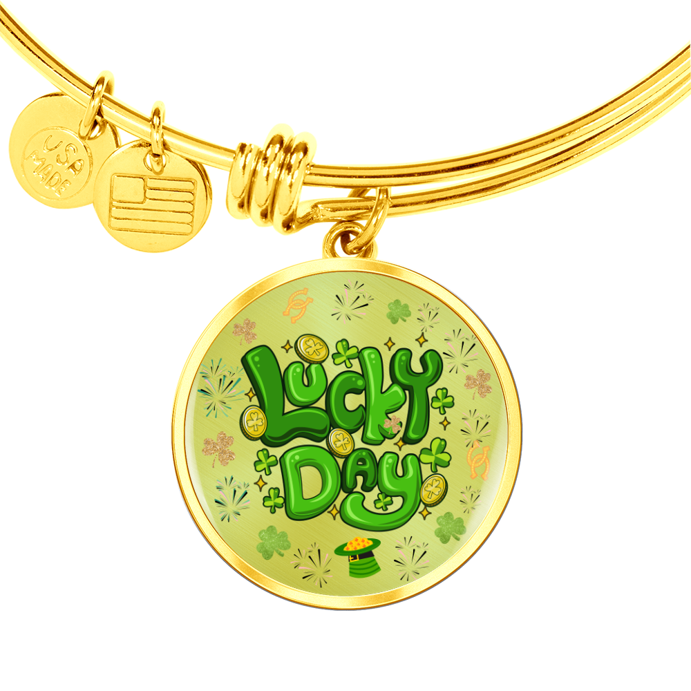 Personalized ''Lucky Day'' Circle Engraving Bangle- a Gift for Daughter/Wife/Mothers.