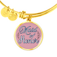 Personalized ''Maid of Honor'' Circle Engraving Bangle- a Gift for Bridal Party Members.