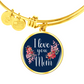 Personalized ''I Love You Mom'' Circle Engraving Bangle- a Gift for Daughter/Wife/Mothers.