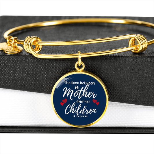 Personalized Mother and her Children Heart Bangle- for a Mother/Wife.