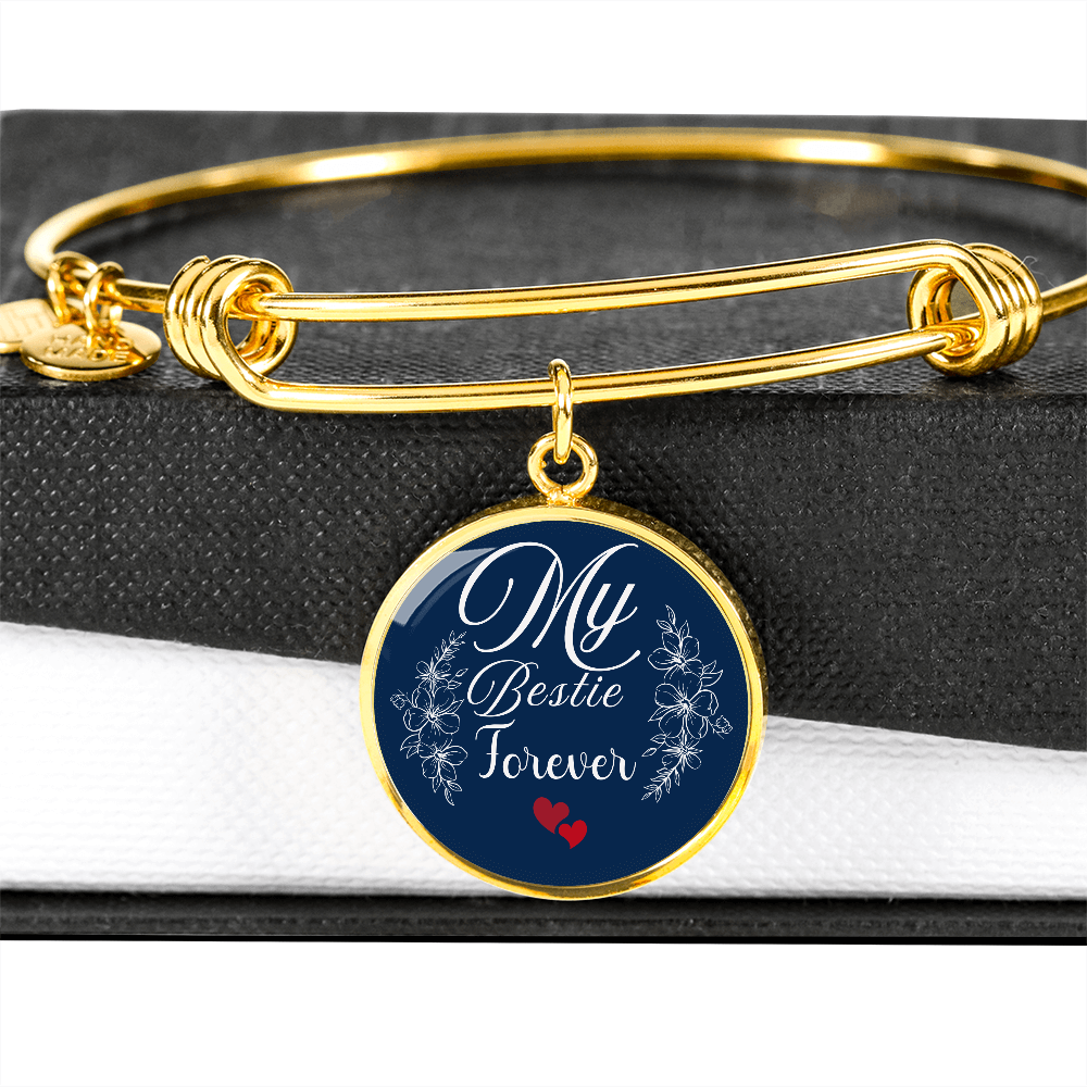 Personalized ''My Bestie Forever'' Circle Engraving Bangle- a Gift for Wife