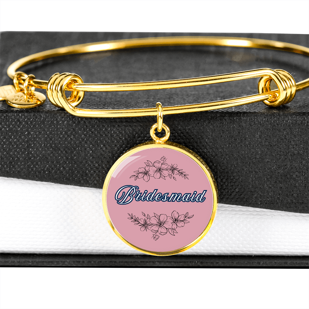 Personalized ''Bridesmaid'' Circle Engraving Bangle- a Gift for Bridal Party Members.
