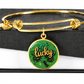 Personalized ''Lucky'' Circle Engraving Bangle- a Gift for Daughter/Wife/Mothers.
