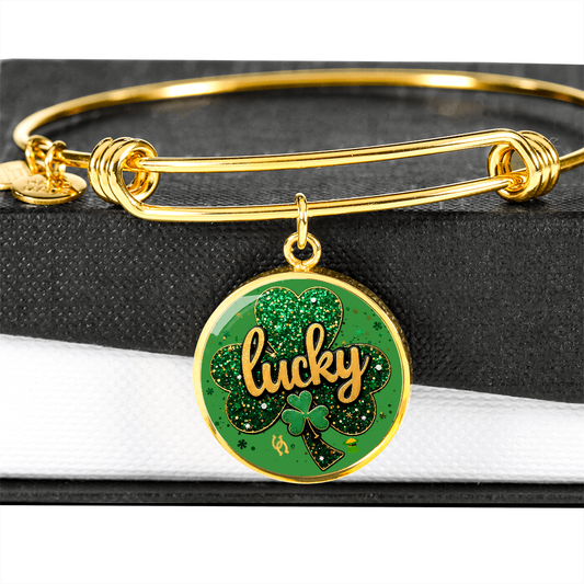 Personalized ''Lucky Day'' Circle Engraving Bangle- a Gift for Daughter/Wife/Mothers.