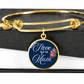 Personalized Circle''I Love You Mum'' Bangle with Engraving Option- a Gift for Daughter/Wife/Soulmate/Mothers.