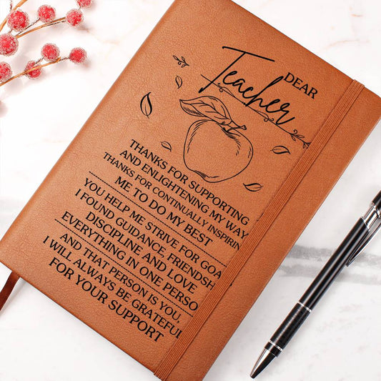 Dear Teacher Leather Journal - A Gift for Teachers/Mothers/Fathers