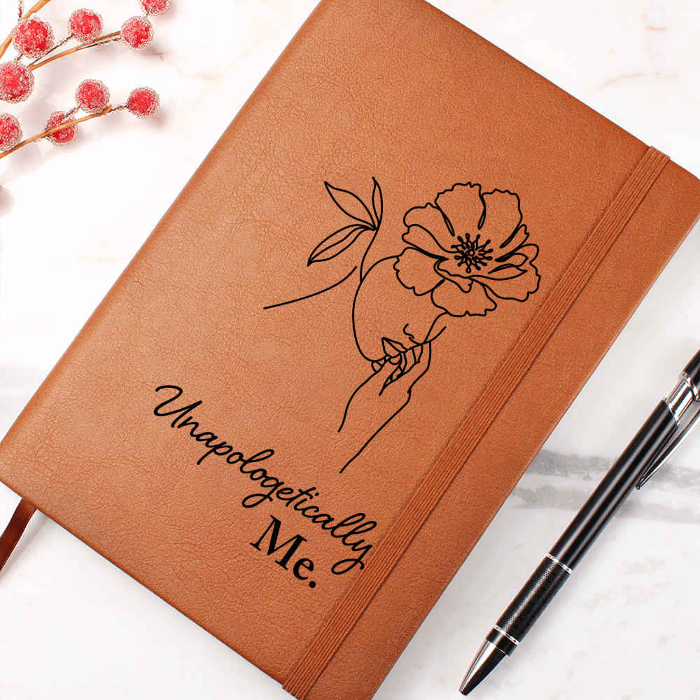 Apologetically ME Graphic Leather Journal- a Gift for Mother/Girlfriend.