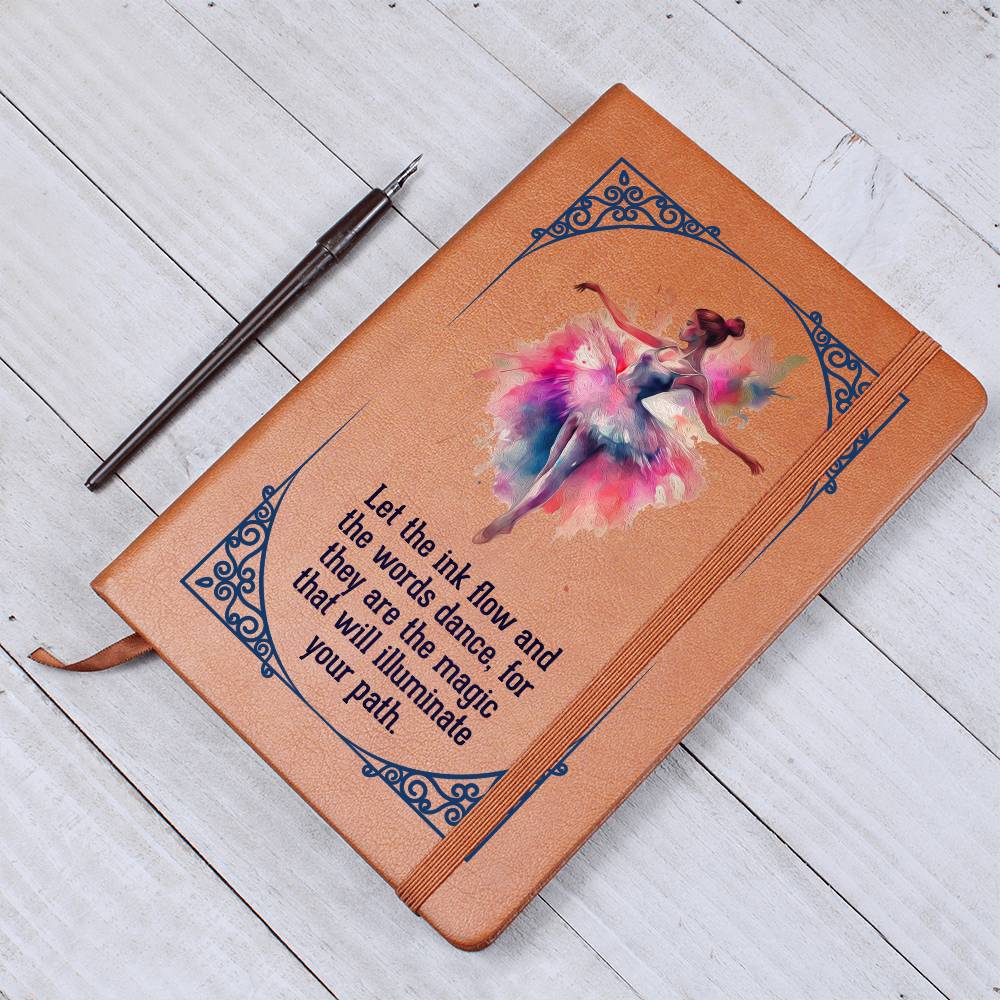 Bellerina Graphic Leather Journal- a Gift for Daughters/Mothers.