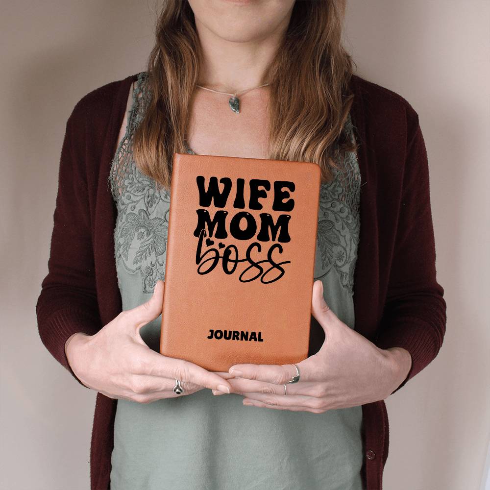 Wife Mom Boss Leather Journal Gift for Mothers/Sisters/Daughters