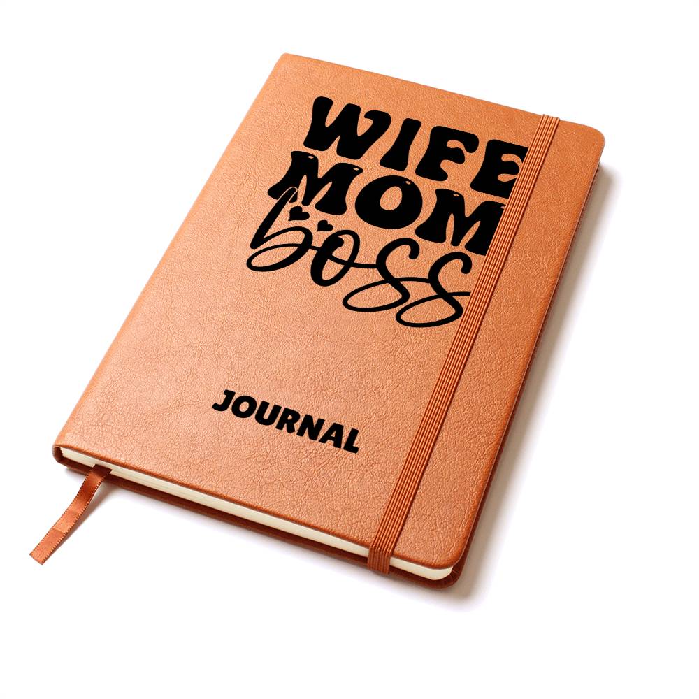 Wife Mom Boss Leather Journal Gift for Mothers/Sisters/Daughters