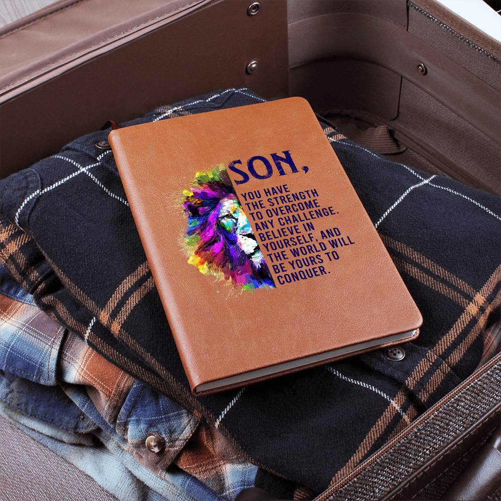 Son, You have the Strength Graphic Leather Journal- Gift for Sons/Fathers.