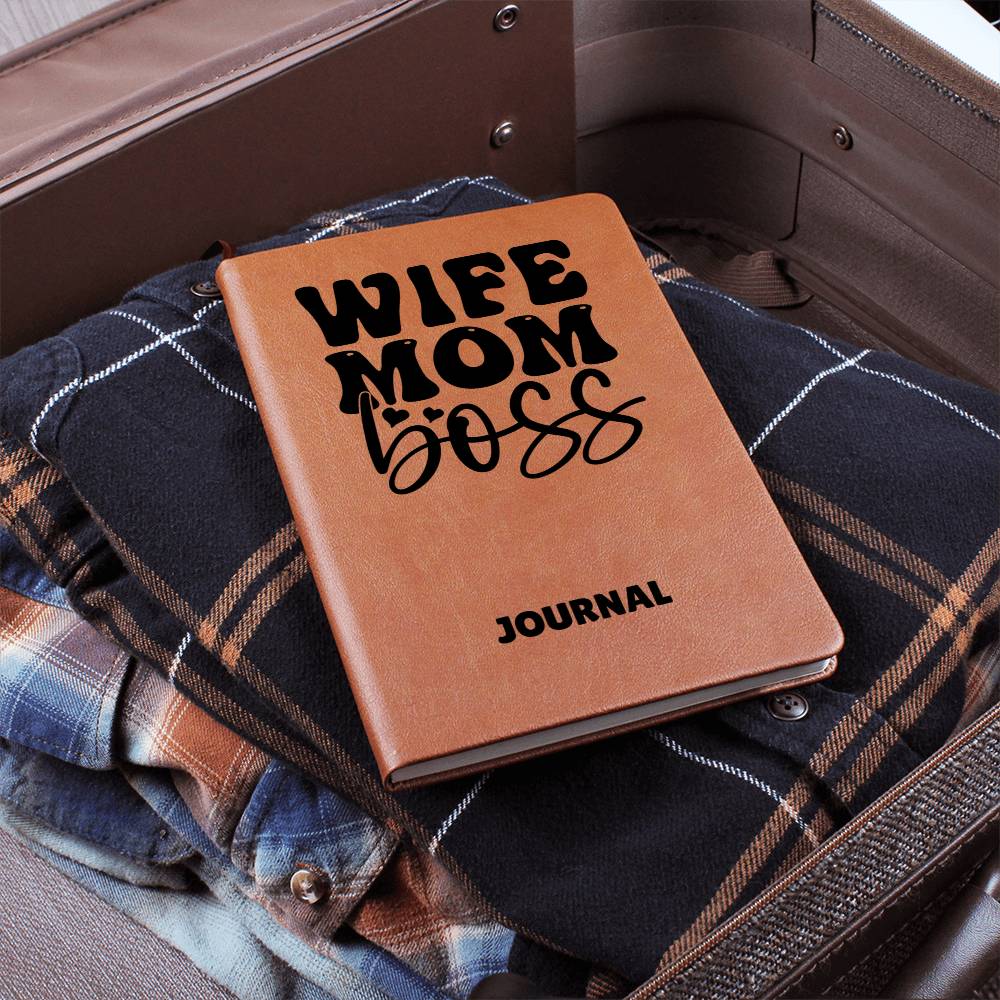 Wife Mom Boss Leather Journal Gift for Mothers/Sisters/Daughters