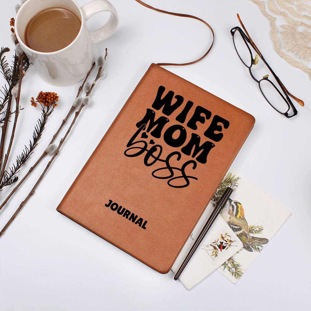 Wife Mom Boss Leather Journal Gift for Mothers/Sisters/Daughters