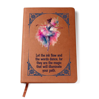 Bellerina Graphic Leather Journal- a Gift for Daughters/Mothers.