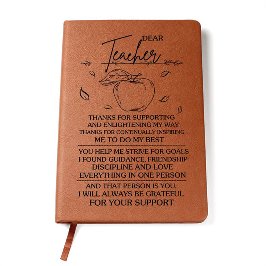 Dear Teacher Leather Journal - A Gift for Teachers/Mothers/Fathers