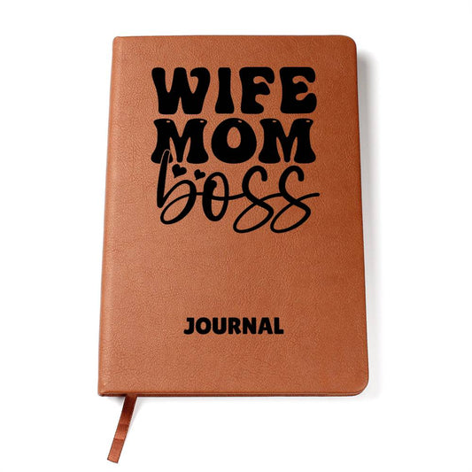 Wife Mom Boss Leather Journal Gift for Mothers/Sisters/Daughters