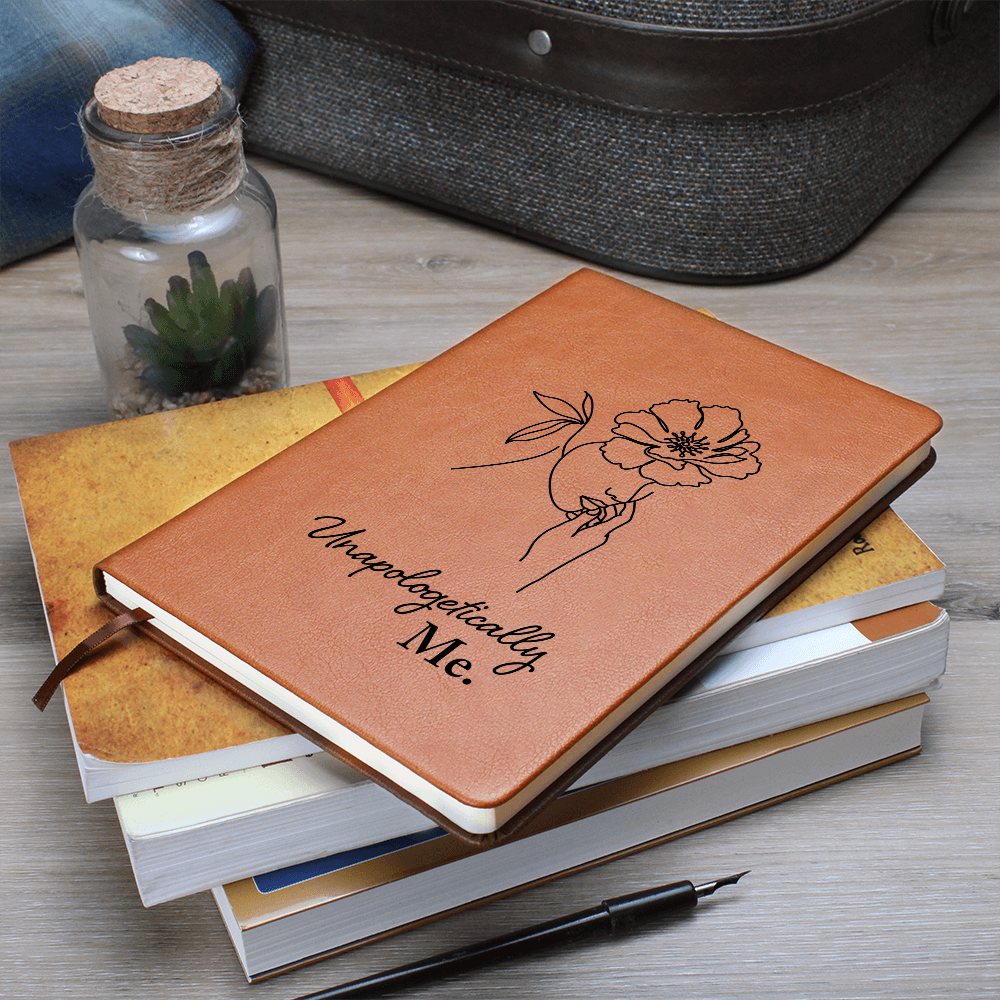 Apologetically ME Graphic Leather Journal- a Gift for Mother/Girlfriend.