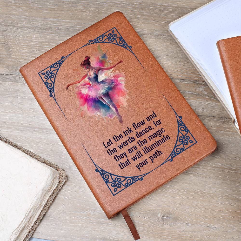 Bellerina Graphic Leather Journal- a Gift for Daughters/Mothers.