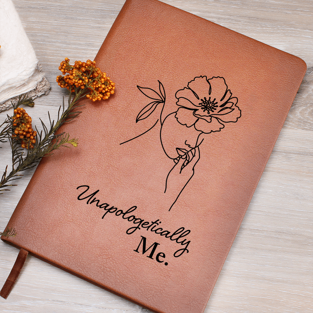 Apologetically ME Graphic Leather Journal- a Gift for Mother/Girlfriend.