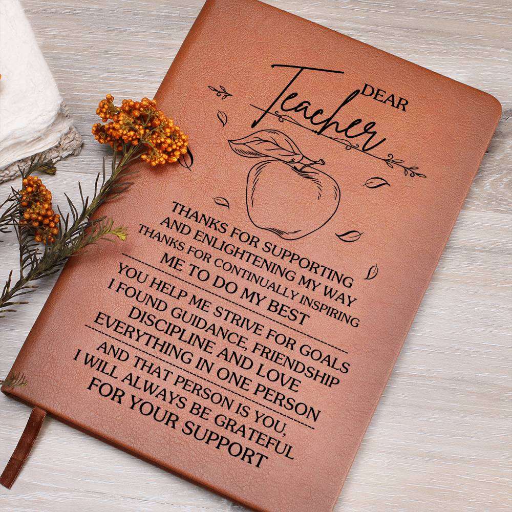 Dear Teacher Leather Journal - A Gift for Teachers/Mothers/Fathers
