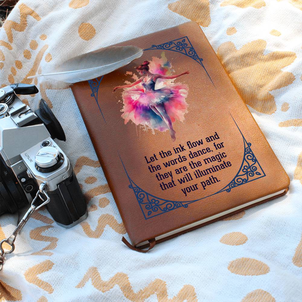 Bellerina Graphic Leather Journal- a Gift for Daughters/Mothers.