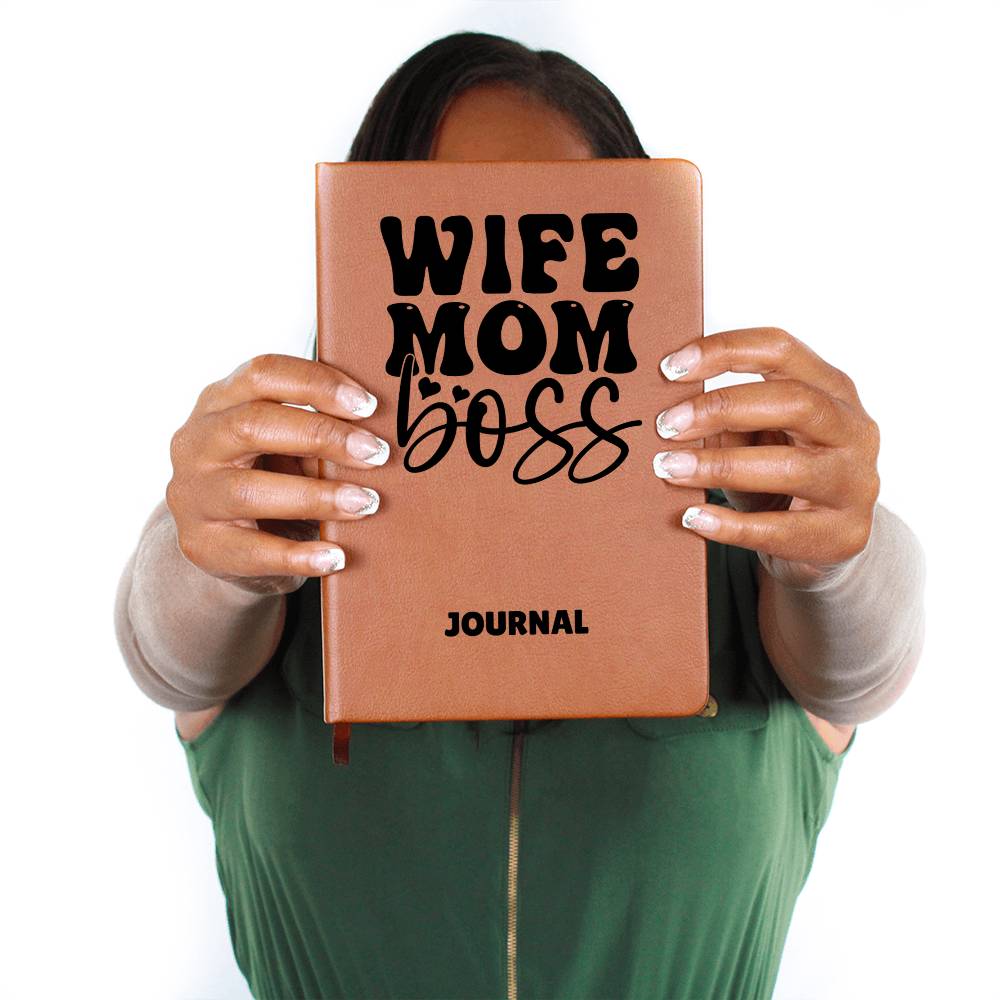 Wife Mom Boss Leather Journal Gift for Mothers/Sisters/Daughters