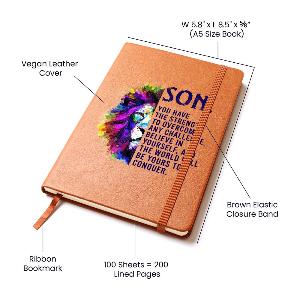 Son, You have the Strength Graphic Leather Journal- Gift for Sons/Fathers.