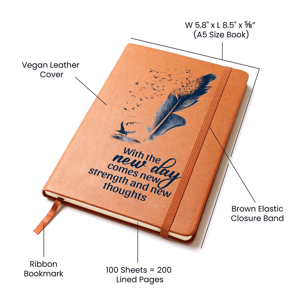 New Day Graphic Leather Journal- A Gift for Sons/Fathers/Mothers/Daughters.