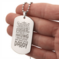 Personalized Dad Engraved Dog Tag Necklace- A Gift for Fathers/Sons.