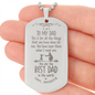 Personalized To My Dad Engraved Dog Tag Necklace- A Gift for Fathers/Sons.