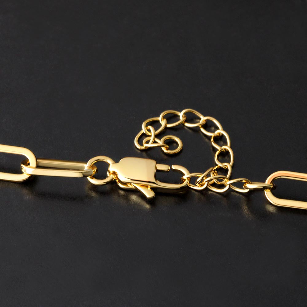 Happy Birthday CZ Paperclip Chain Necklace- A Gift for a Daughter