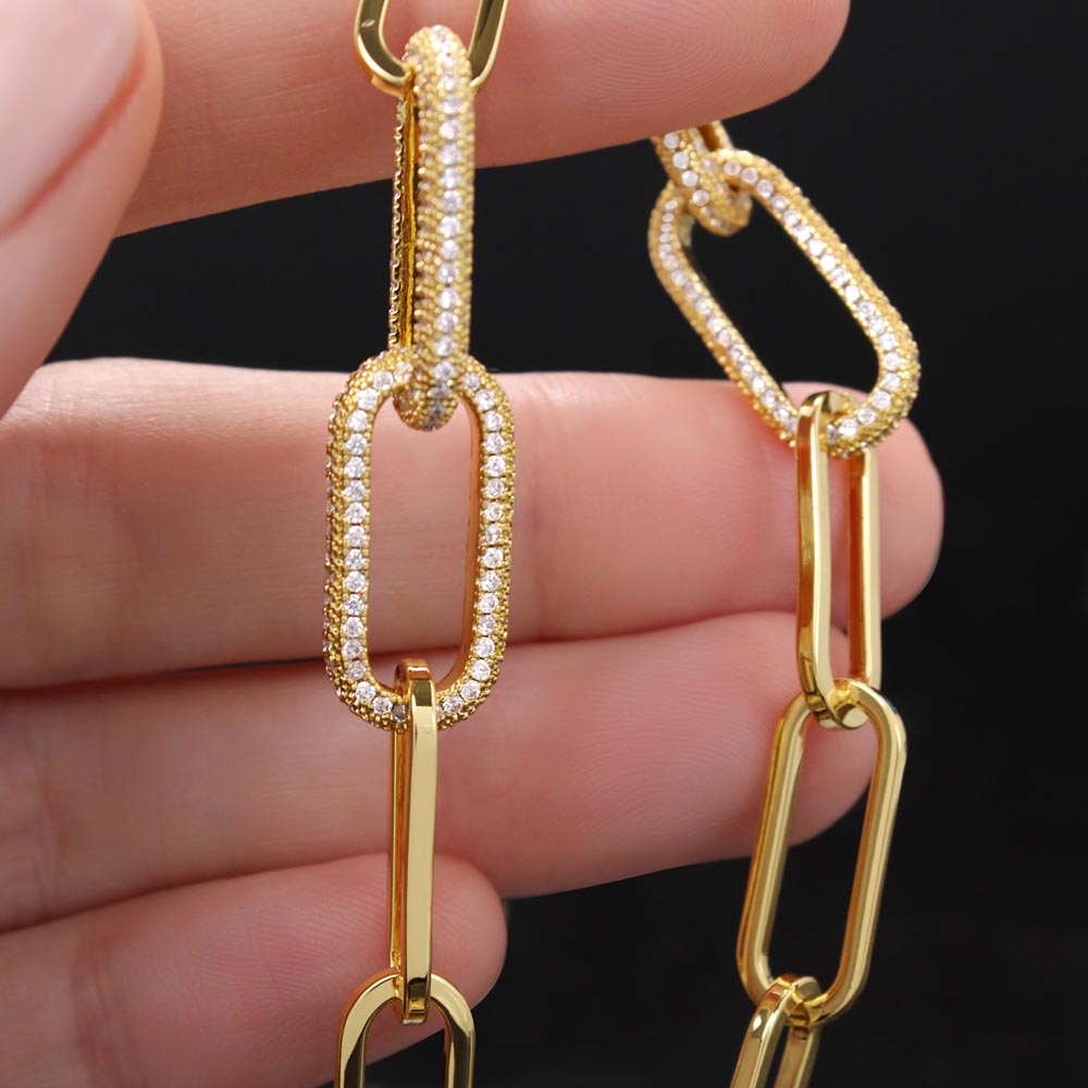 Happy Birthday CZ Paperclip Chain Necklace- A Gift for a Daughter