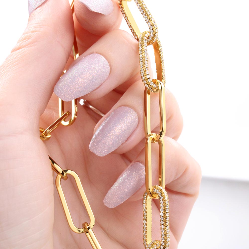 CZ Paperclip Chain Necklace - A Beloved Gift for a Granddaughter from a Grandmother.