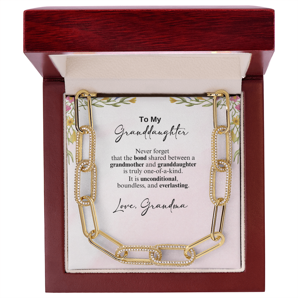 CZ Paperclip Chain Necklace - A Beloved Gift for a Granddaughter from a Grandmother.