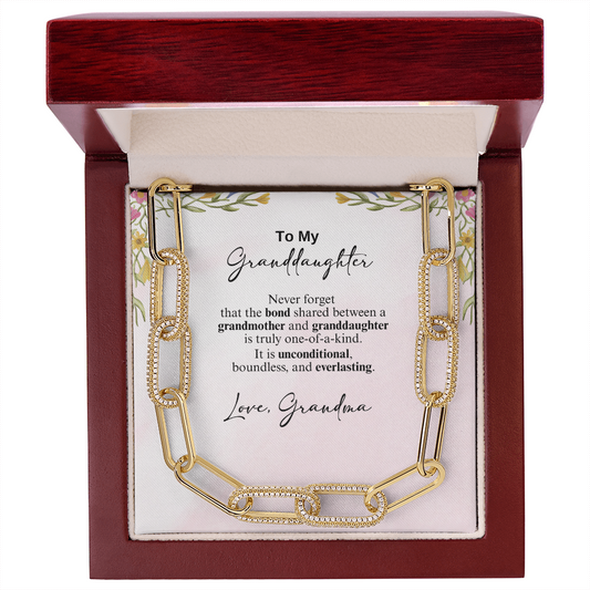 CZ Paperclip Chain Necklace - A Beloved Gift for a Granddaughter from a Grandmother.