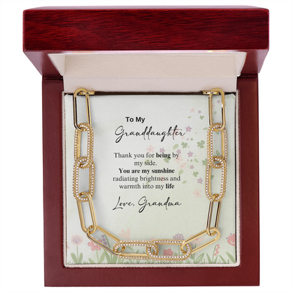 CZ Paperclip Chain Necklace - A Beloved Gift for a Granddaughter from a Grandmother.