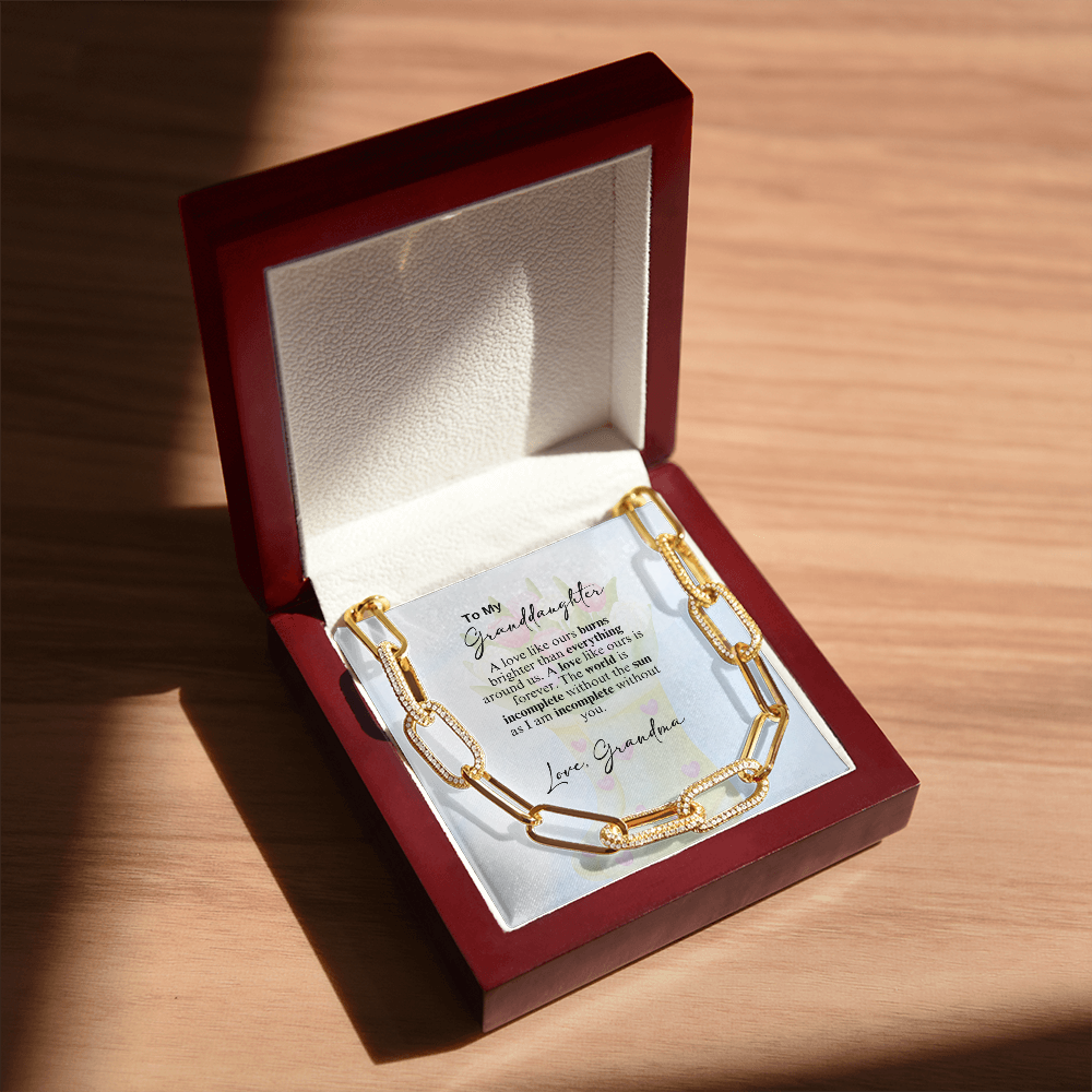 CZ Paperclip Chain Necklace - A Beloved Gift for a Granddaughter from a Grandmother.