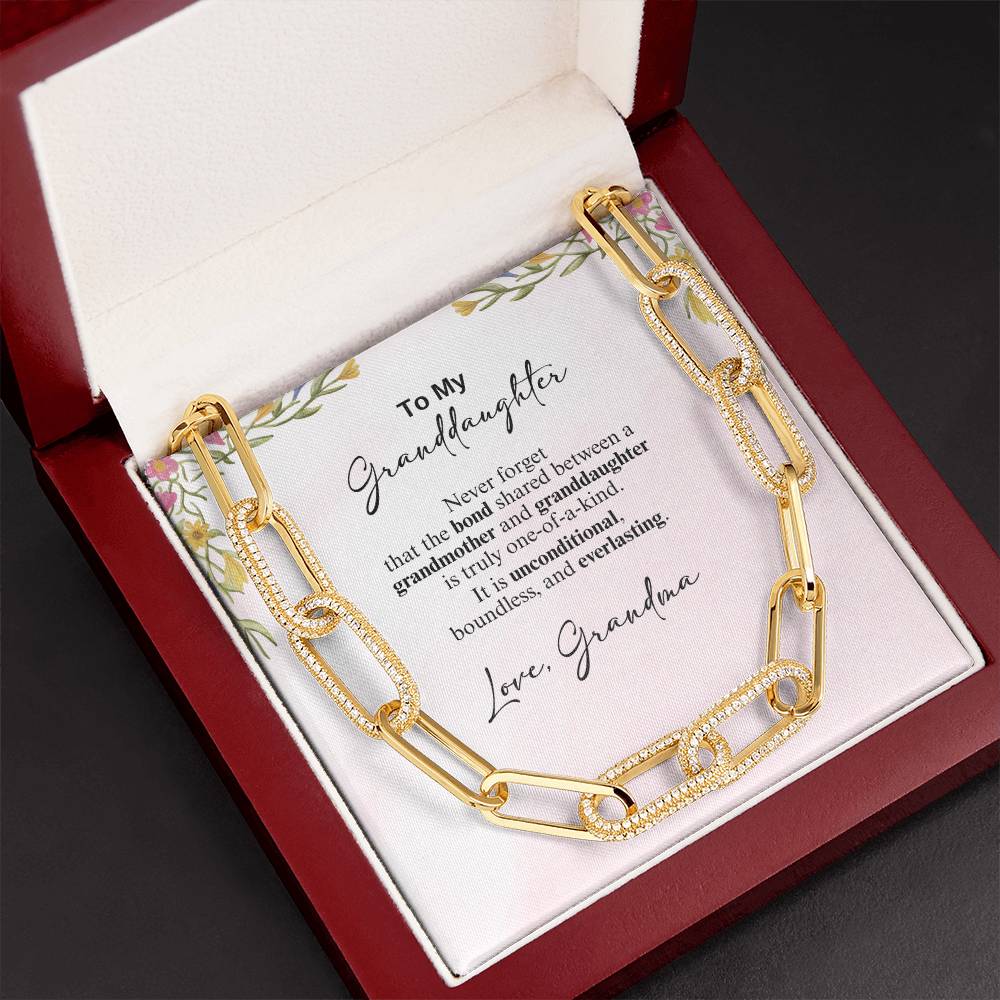 CZ Paperclip Chain Necklace - A Beloved Gift for a Granddaughter from a Grandmother.