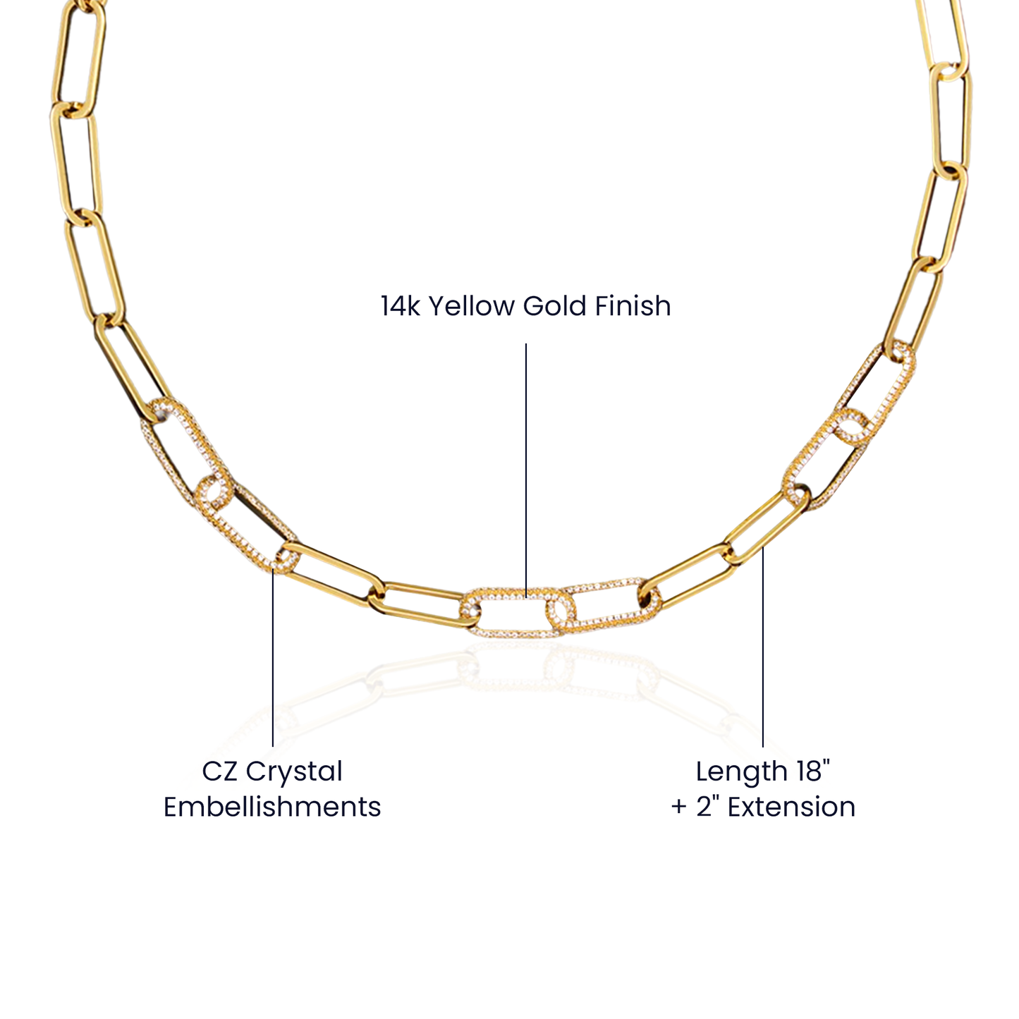 CZ Paperclip Chain Necklace - A Beloved Gift for a Granddaughter from a Grandmother.