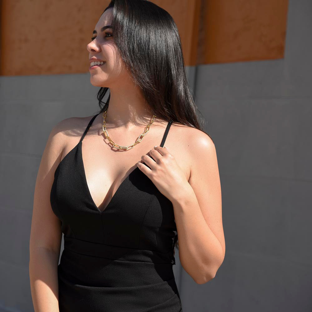 CZ Paperclip Chain Necklace - A Beloved Gift for a Granddaughter from a Grandmother.